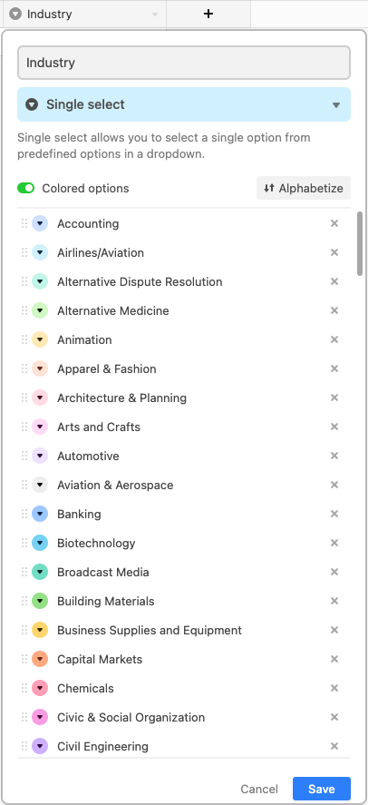 How to create Single-Select and Multi-Select fields via